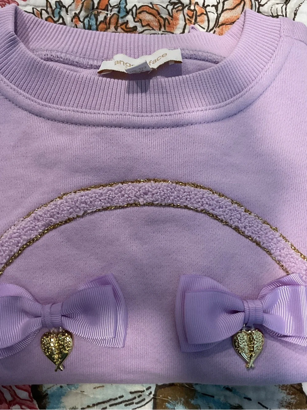 lavender purple cotton-blend sweatshirt from Angel's Face in size 6-7Y
